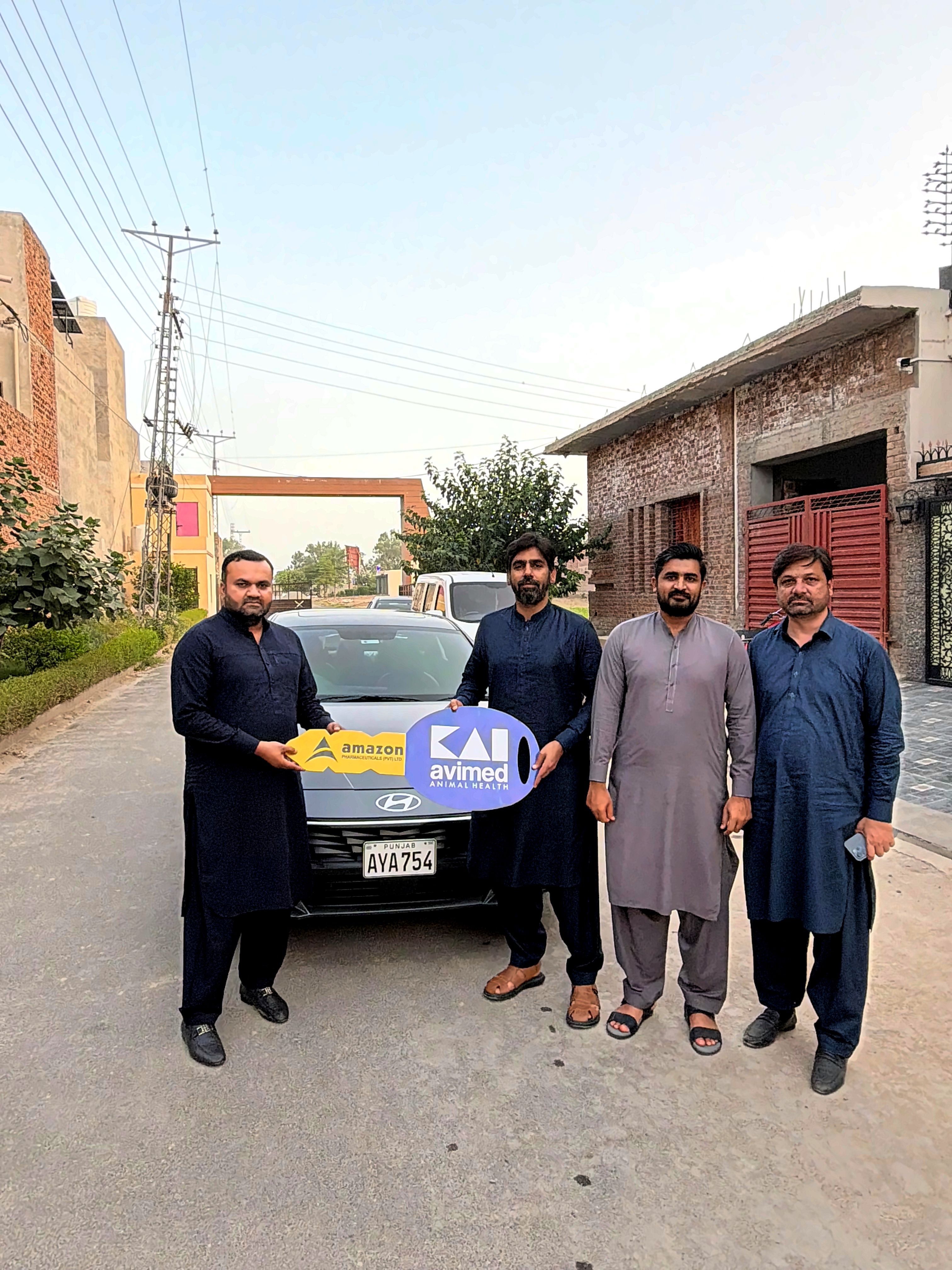 Hyundai Elantra Hybrid key handover ceremony — Mr. Naveed Akhtar, Sales Manager